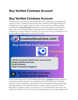 Buy Verified Coinbase Account