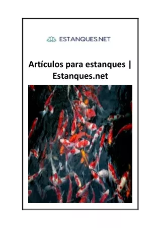 Artículos para estanques  Estanques.net