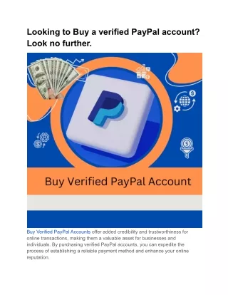 Top 5 Best  Verified Paypal  Account For Sale