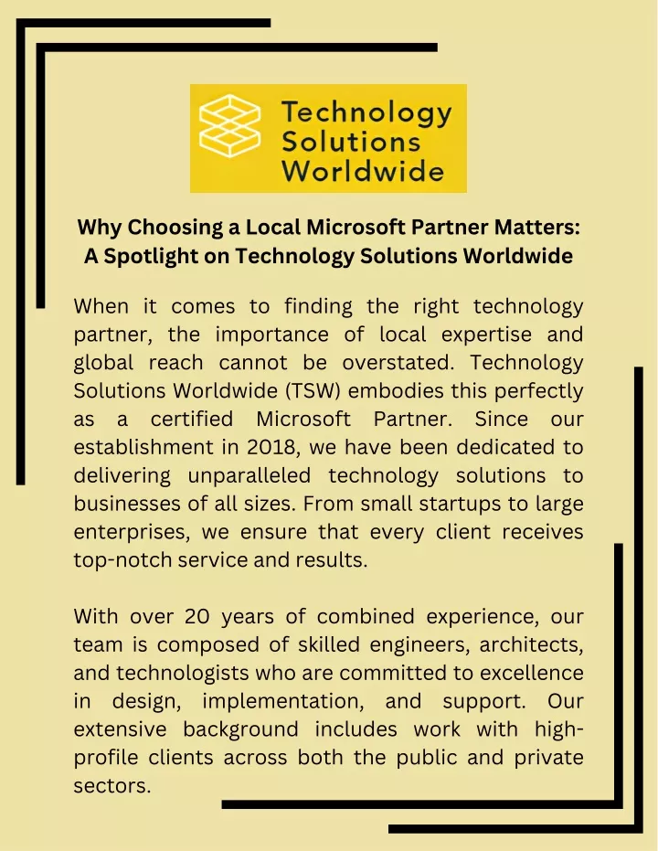 why choosing a local microsoft partner matters