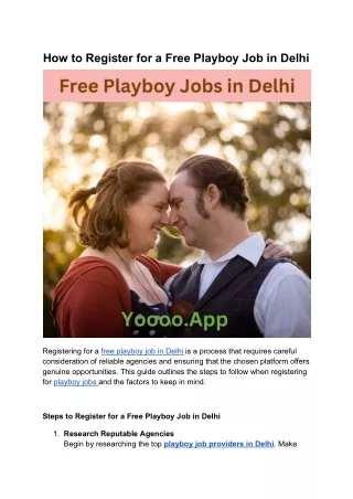 how to register for a free playboy job in delhi