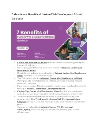 7 must know benefits of custom web development