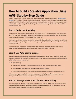 How to Build a Scalable Application Using AWS- Step-by-Step Guide