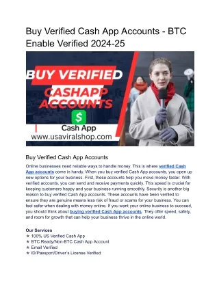 Buy Verified Cash App Accounts - BTC Enable Verified 2024-25
