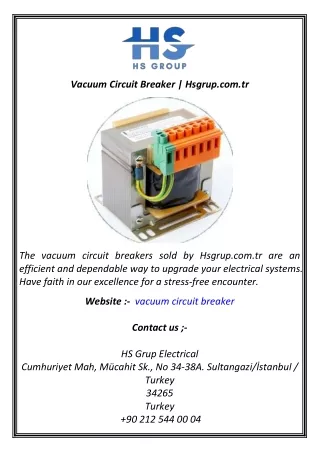 Vacuum Circuit Breaker  Hsgrup.com.tr