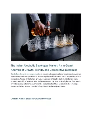 The Indian Alcoholic Beverages Market An In-Depth Analysis o