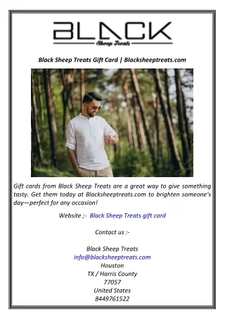 Black Sheep Treats Gift Card  Blacksheeptreats.com