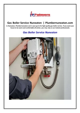 gas boiler service nuneaton plumbernuneaton