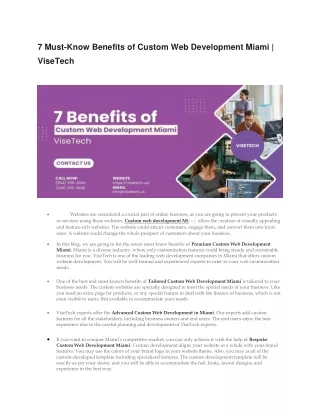 7 must know benefits of custom web development