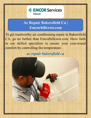 Ac Repair Bakersfield Ca   Emcorhillcrest.com