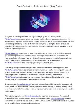 privateproxies top quality and cheap private