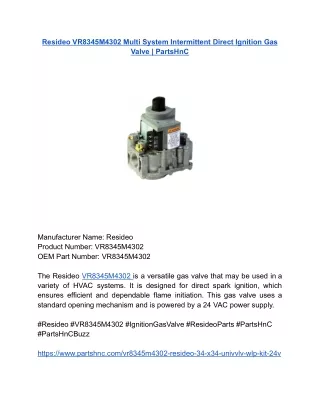 Resideo VR8345M4302 Multi System Intermittent Direct Ignition Gas Valve _ PartsHnC