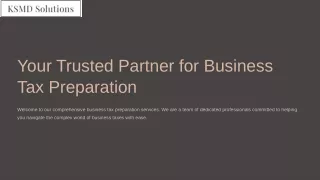 Top Business Tax Preparer in New York  KSMD Solutions