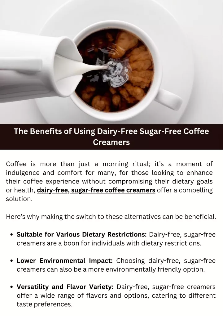 the benefits of using dairy free sugar free