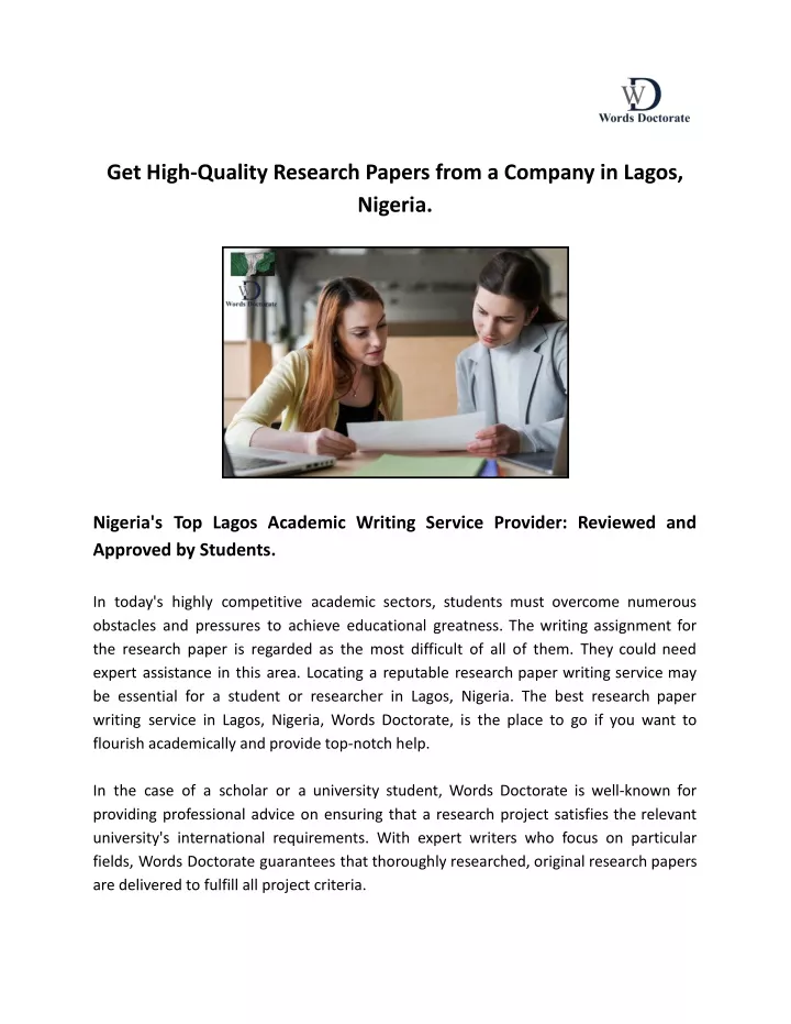 get high quality research papers from a company