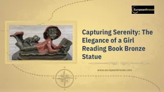 Capturing Serenity The Elegance of a Girl Reading Book Bronze Statue