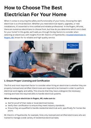 How to Choose The Best Electrician For Your Home