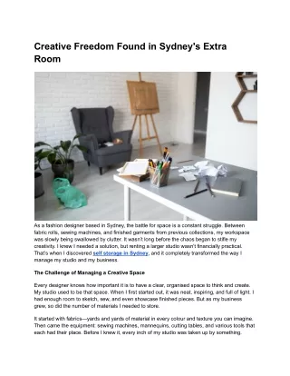 Creative Freedom Found in Sydney’s Extra Room