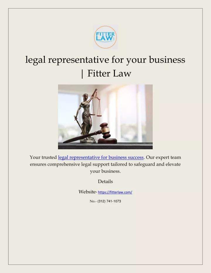 legal representative for your business fitter law