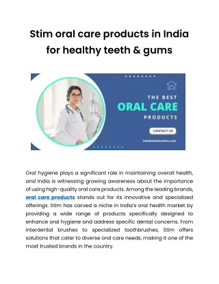 Stim oral care products in India for healthy teeth