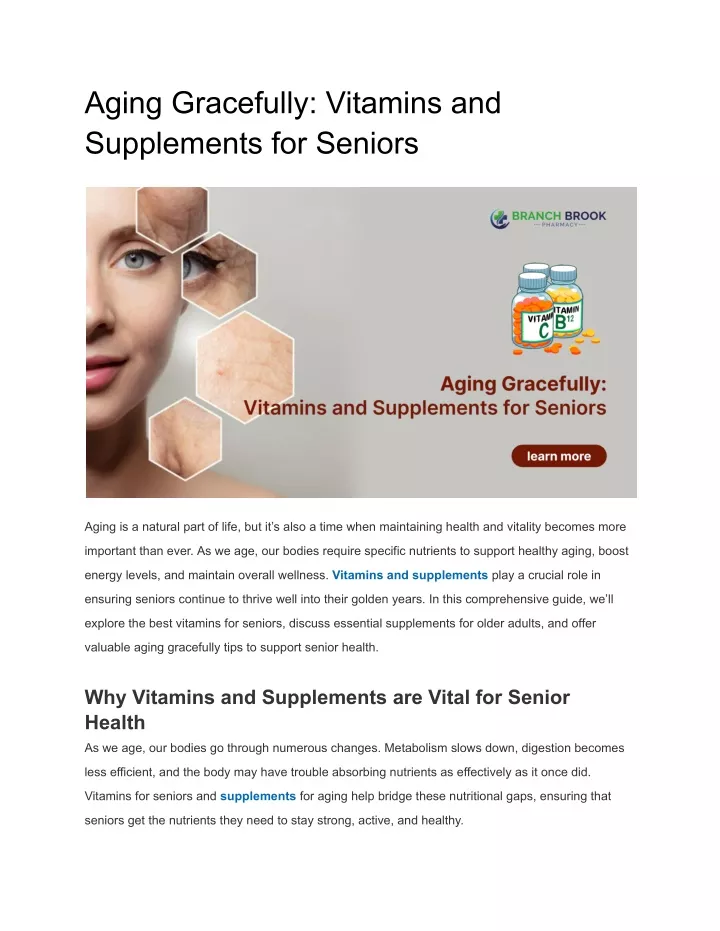 aging gracefully vitamins and supplements