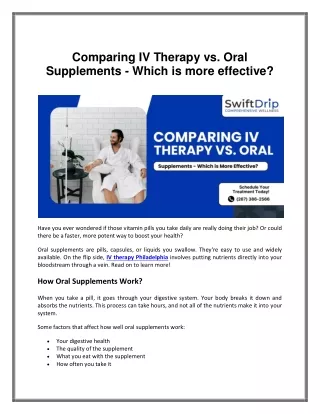 comparing iv therapy vs oral supplements which