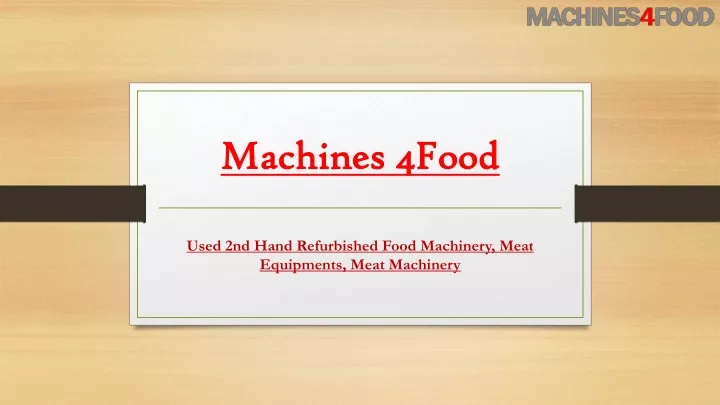 machines 4food