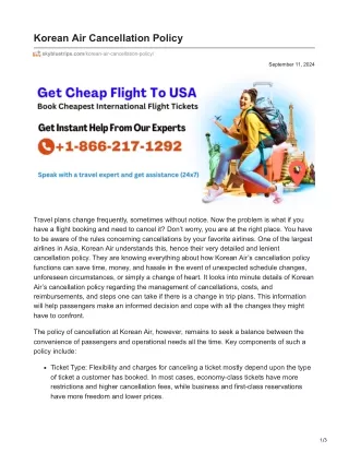 korean air cancellation policy
