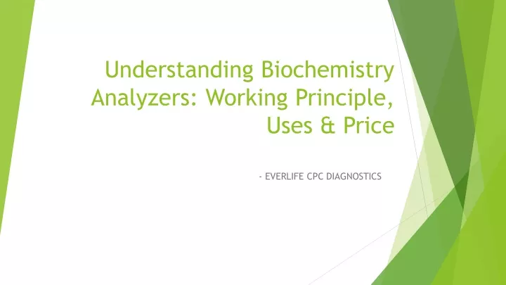 understanding biochemistry analyzers working