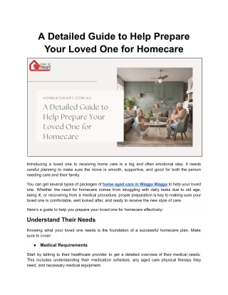 A Detailed Guide To Prepare Your Loved One for Homecare.docx