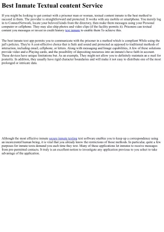 best inmate textual content service