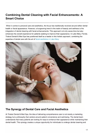 combining dental cleaning with facial