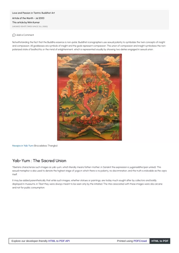 love and passion in tantric buddhist art