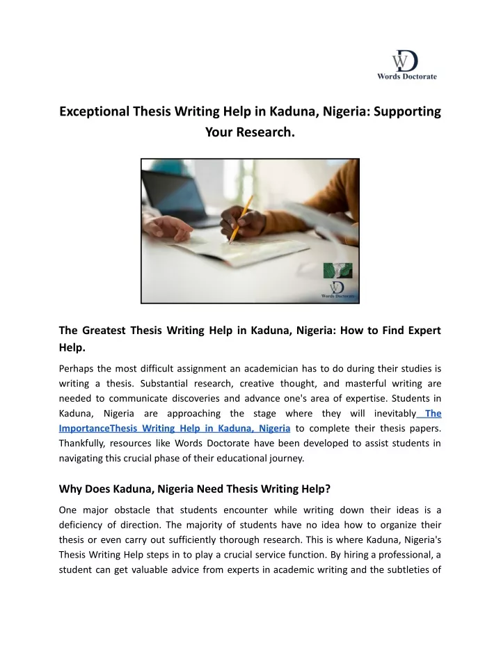 exceptional thesis writing help in kaduna nigeria