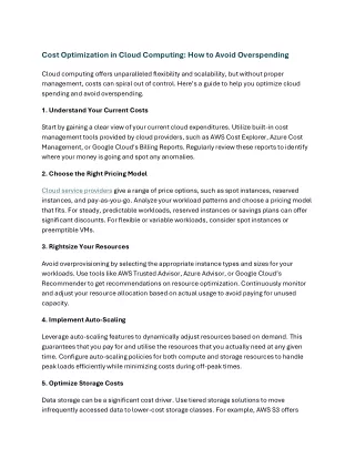 cost optimization in cloud computing how to avoid