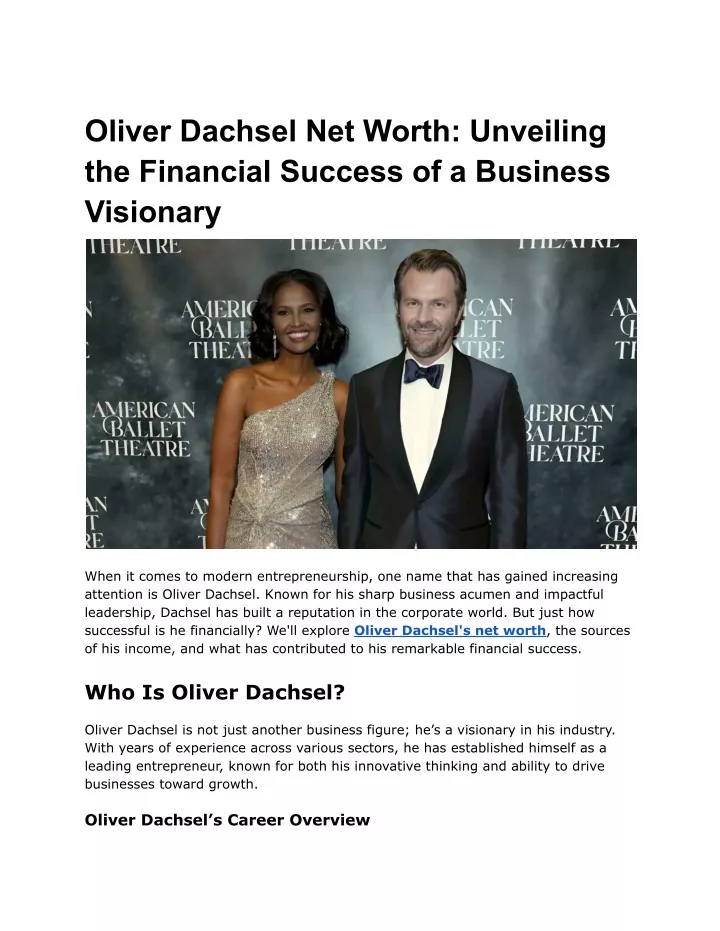 oliver dachsel net worth unveiling the financial