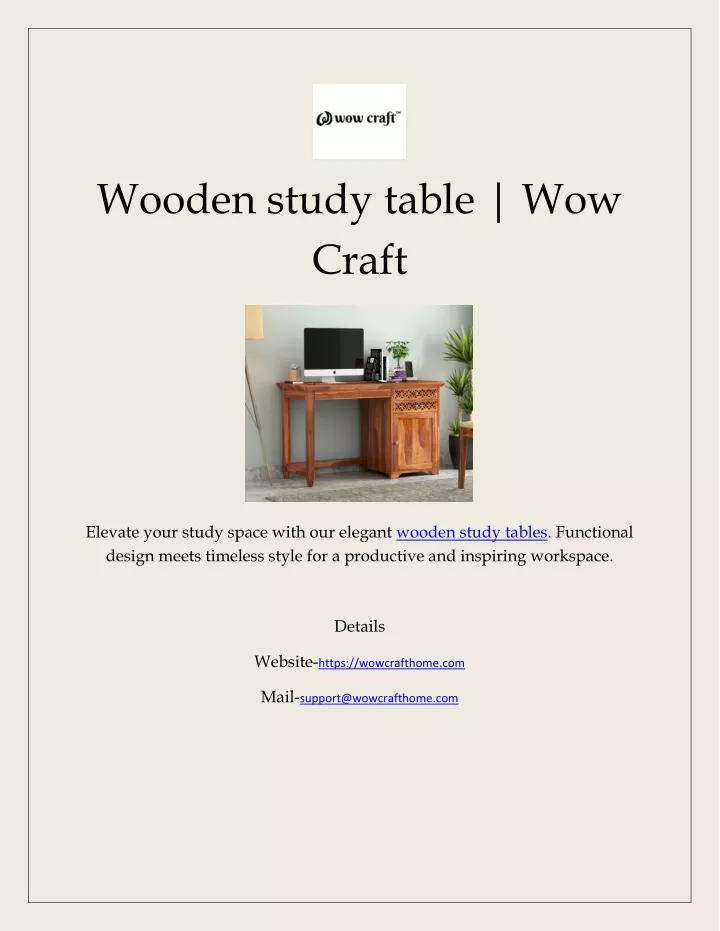 wooden study table wow craft