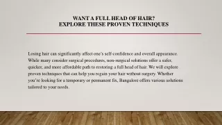 want a full head of hair explore these proven techniques