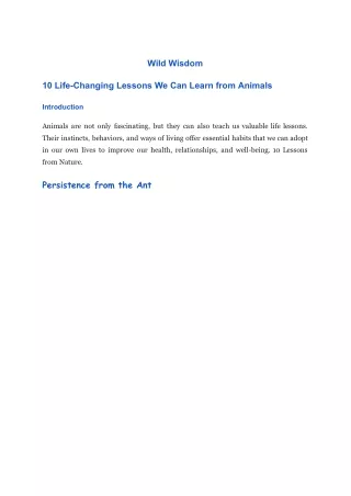 Title_ Good Habits to Practice from the Creatures of Nature with ad