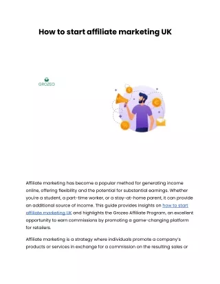 How to start affiliate marketing UK