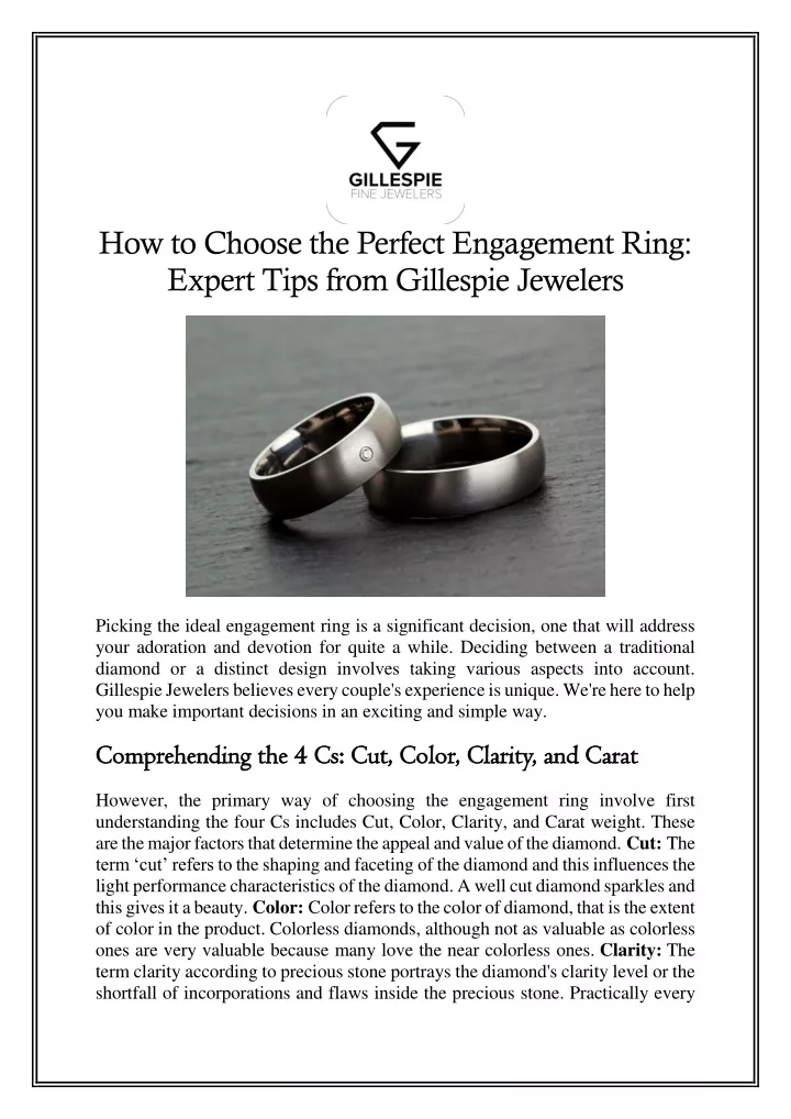 how to choose the perfect engagement ring expert