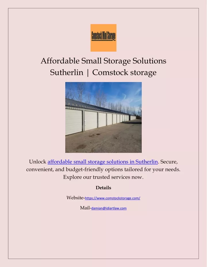 affordable small storage solutions sutherlin