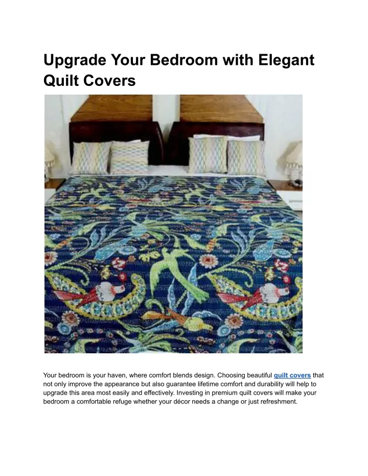 upgrade your bedroom with elegant quilt covers