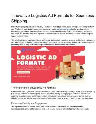 innovative logistics ad formats for seamless