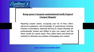 Keep your Carpets maintained with Expert Carpet Repair