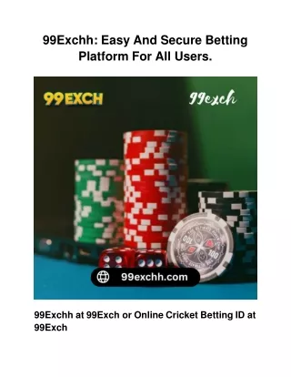 99exchh easy and secure betting platform for all users