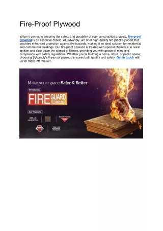 fire proof plywood