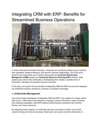 integrating crm with erp benefits for streamlined