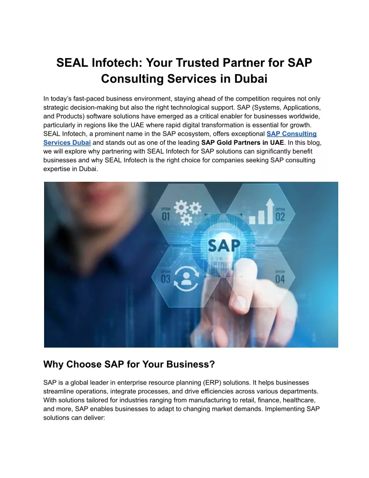 seal infotech your trusted partner