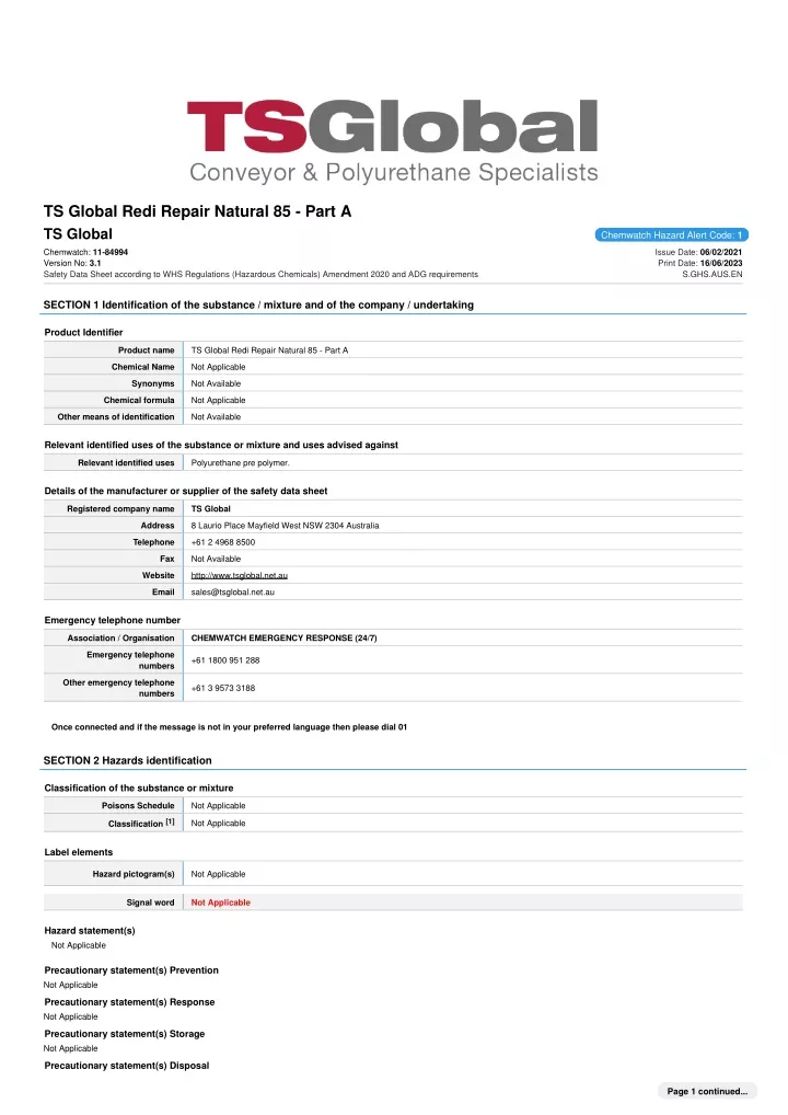 ts global redi repair natural 85 part a ts global